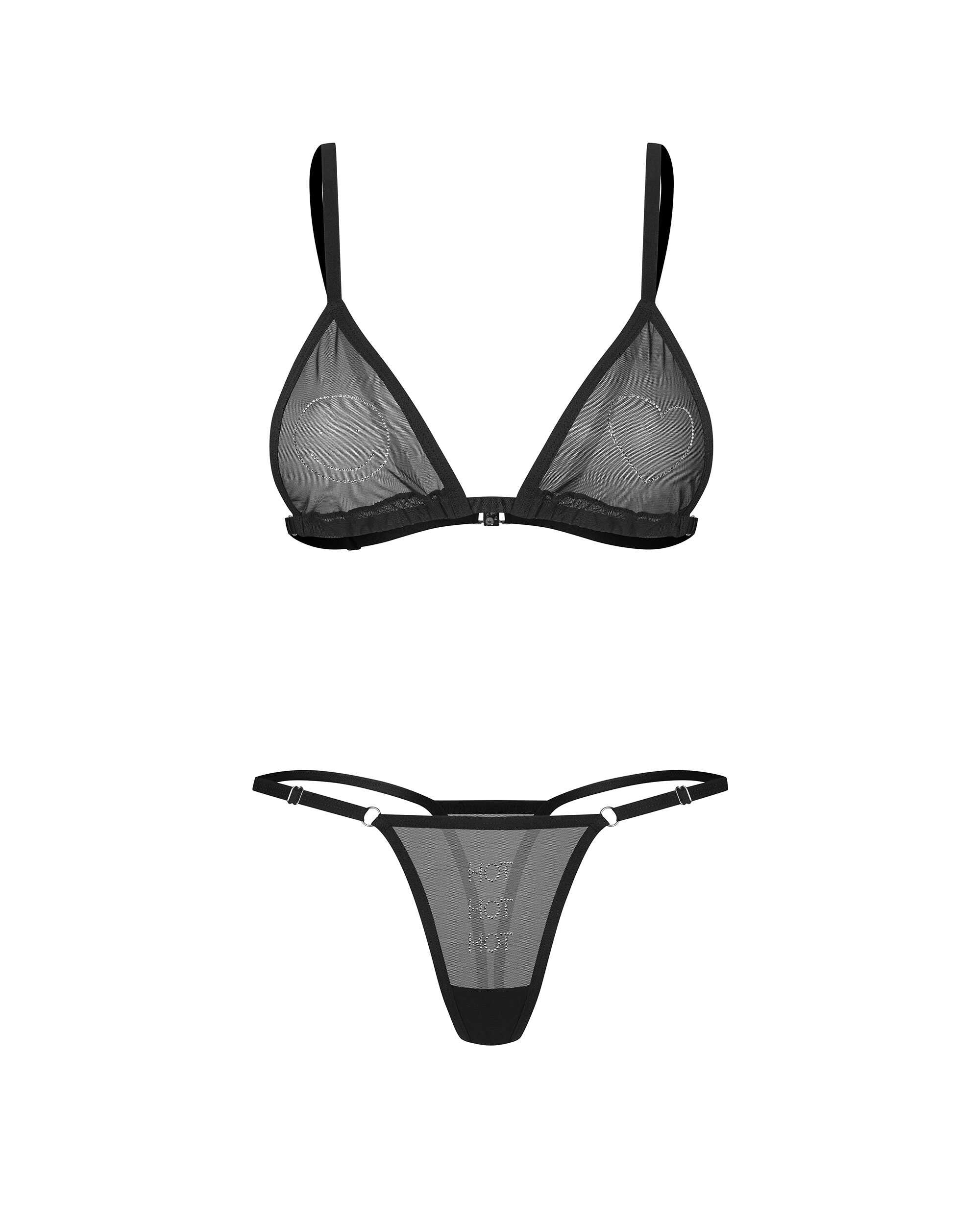 Wet Me ensemble 2 pièces noir - Obsessive