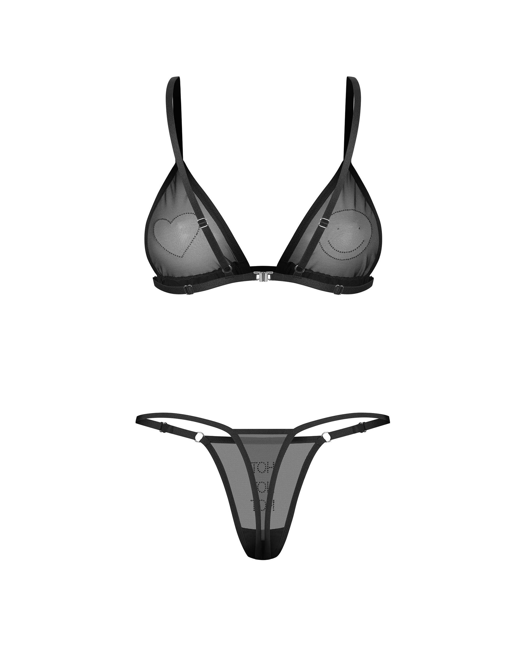 Wet Me ensemble 2 pièces noir - Obsessive