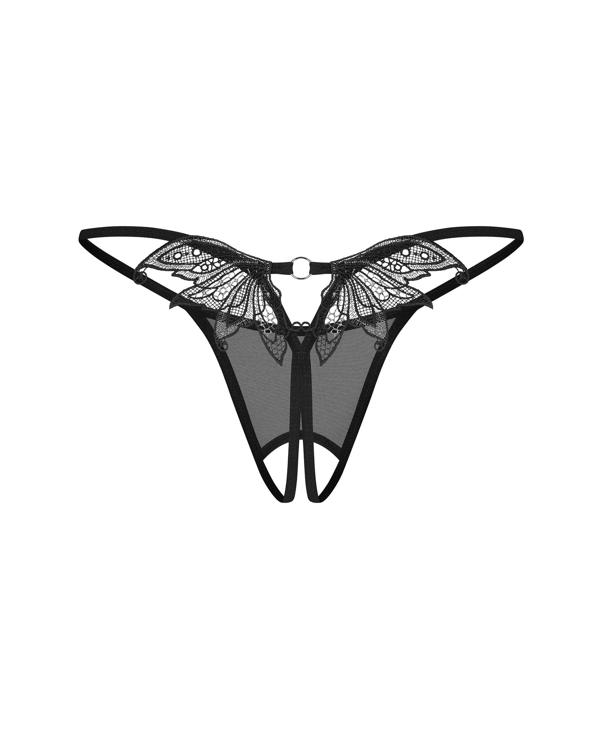 Zaliya string ouvert noir - Obsessive