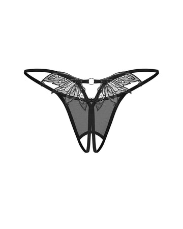 Zaliya string ouvert noir - Obsessive