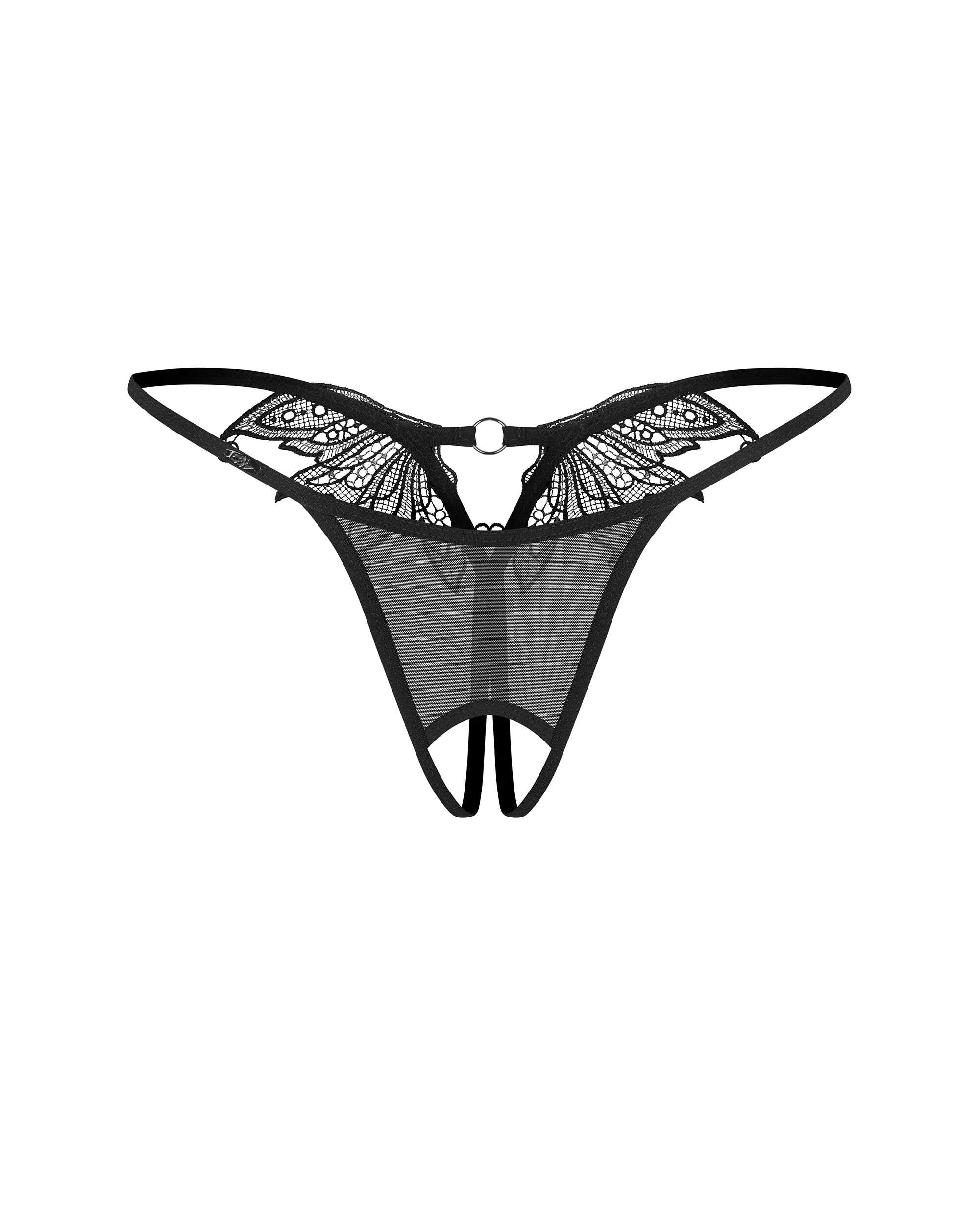 Zaliya string ouvert noir - Obsessive