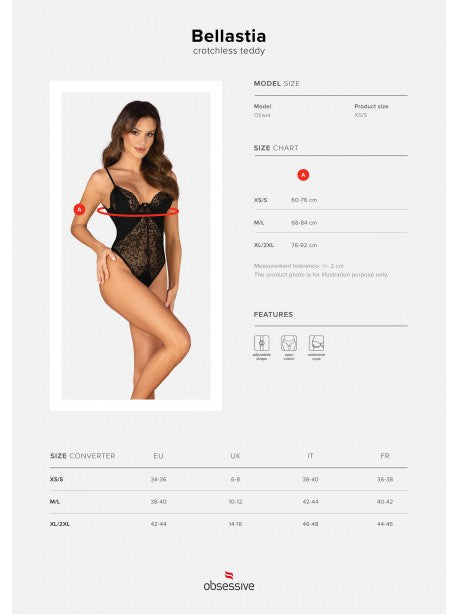 Bellastia body ouvert- Noir