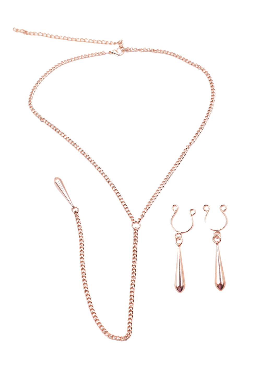 bijoux de corps, pinces de seins goutte et tour de cou chainette - Be Lily Accessories