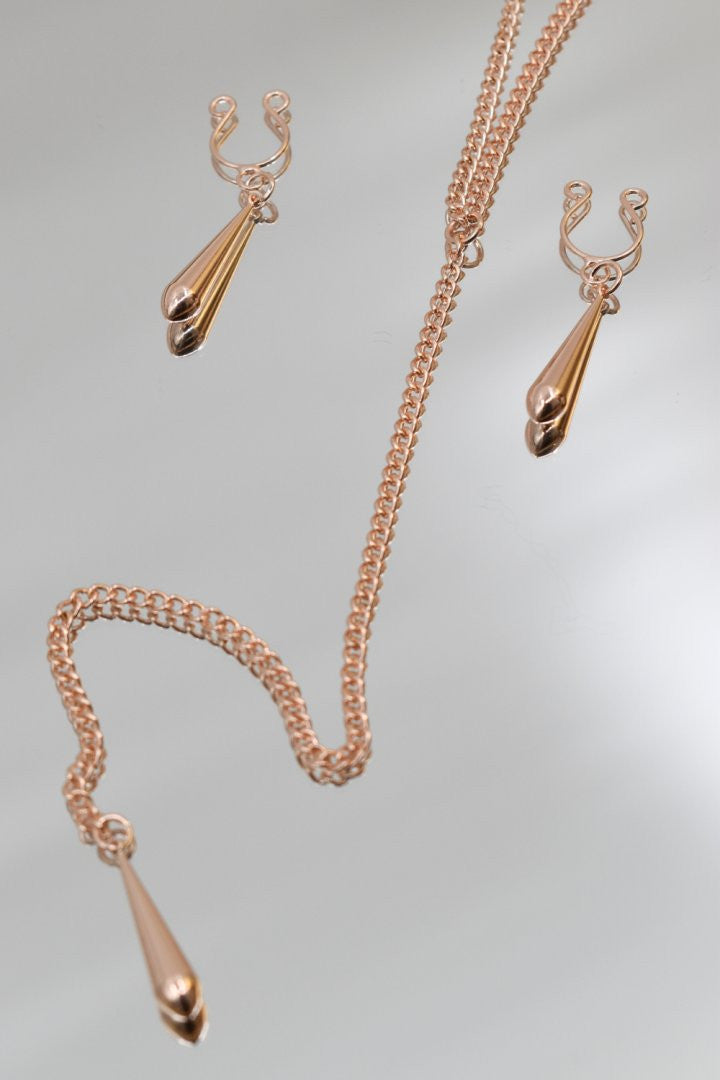 bijoux de corps, pinces de seins goutte et tour de cou chainette - Be Lily Accessories