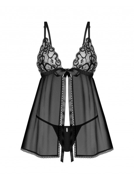 Blomentis babydoll - Noir