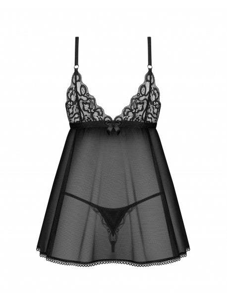 Blomentis babydoll - Noir