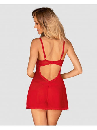 Chilisa Babydoll et string - Rouge