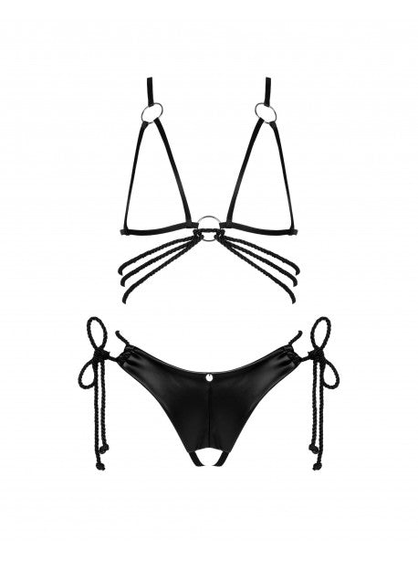 Cordellis ensemble ouvert - Noir wetlook