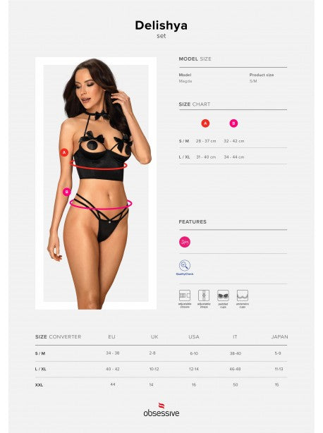 Delishya ensemble ouvert - Noir