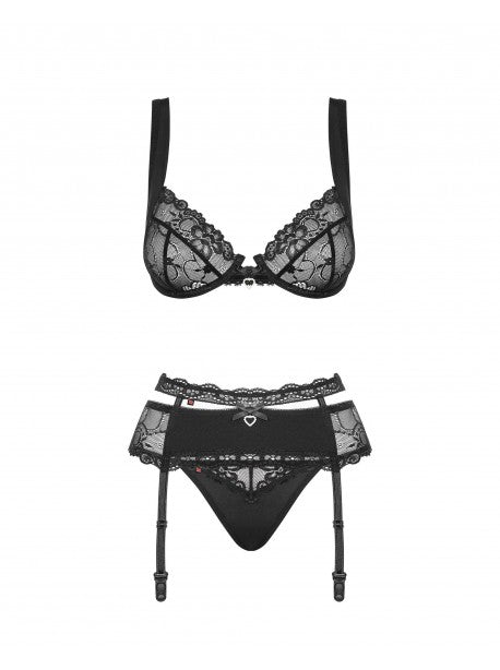Heartina Ensemble 3 pcs - Noir / Rouge