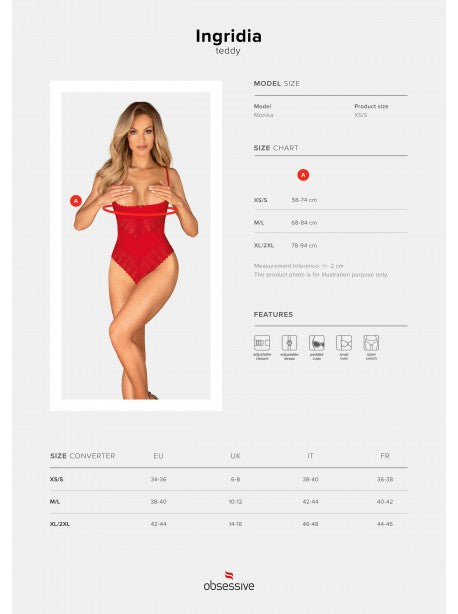 Ingridia body ouvert - Rouge