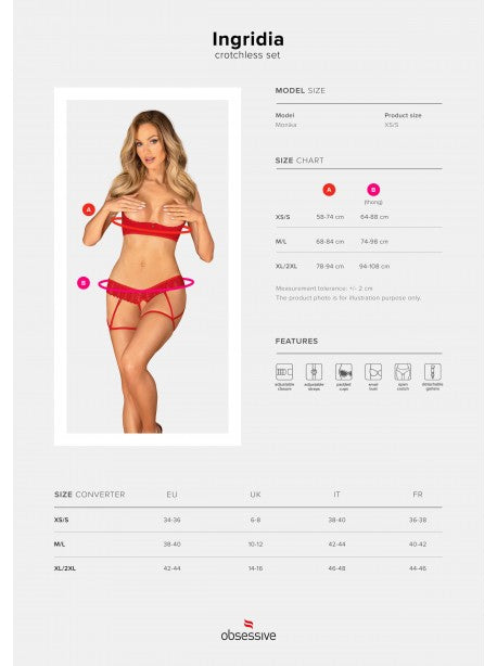 Ingridia ensemble 2 pièces ouvert - Rouge