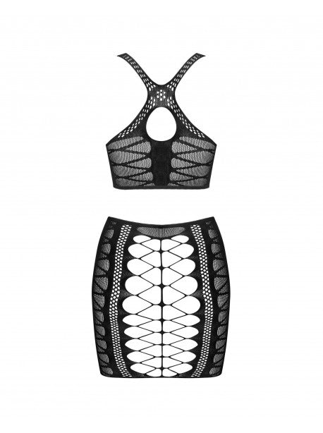 K102 ensemble Top et Jupe - Noir