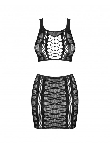 K102 ensemble Top et Jupe - Noir