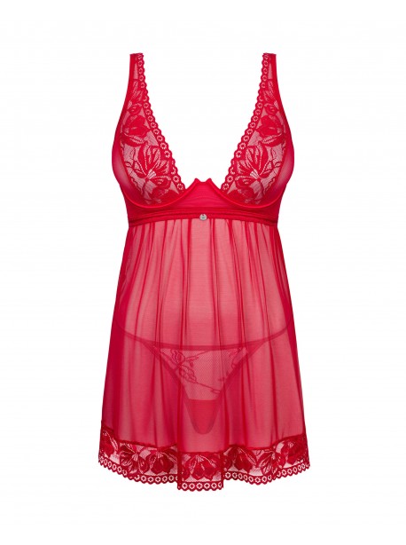 Lacelove babydoll- Rouge