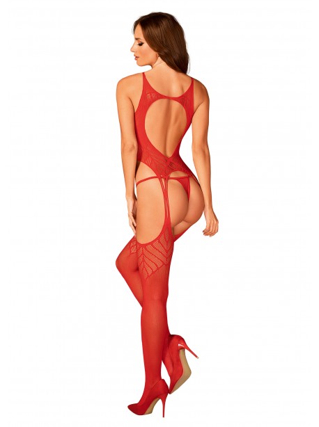 N122 Bodystocking -Rouge