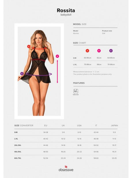 Rossita Babydoll - Noir