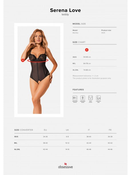 Serena love Body ouvert - Noir