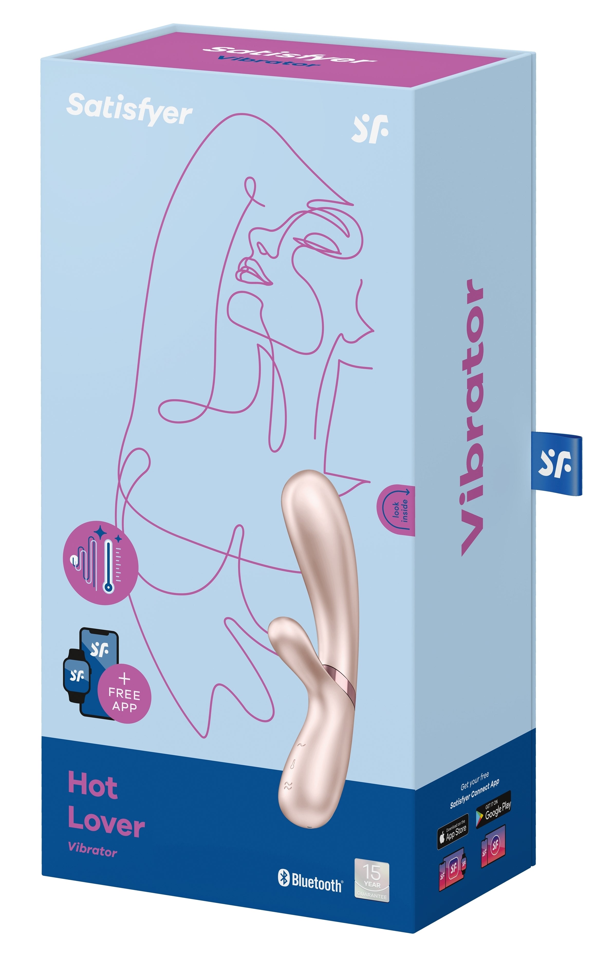 Satisfyer Hot Lover – Rabbit connecté chauffant – Silver