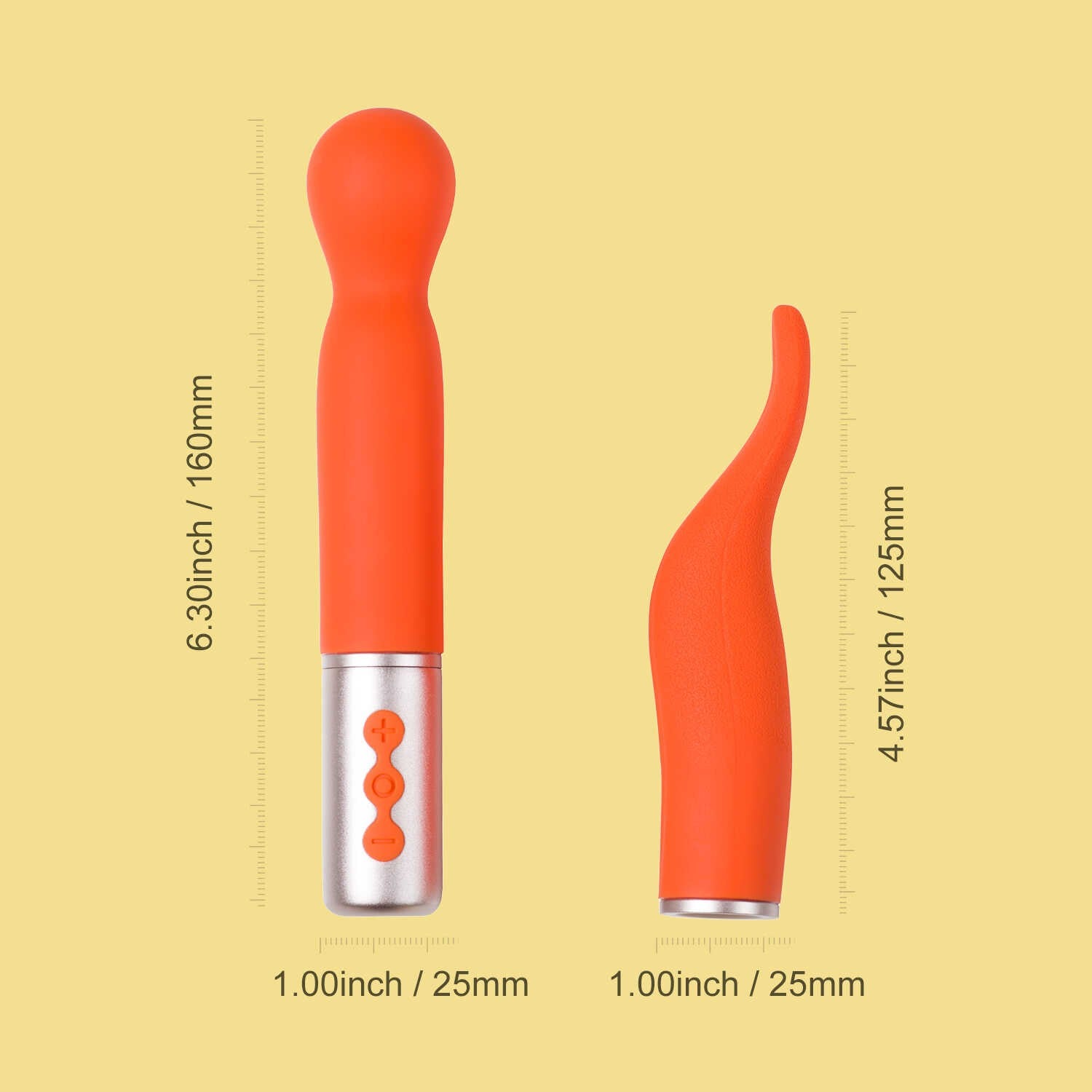 Partschinite - The naughty collection - Vibromasseur à tête interchangeable Orange