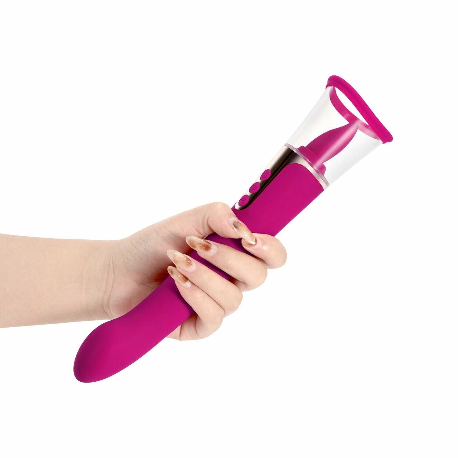 Succion - Vibromasseur 3 en 1 vibrant, léchant et Aspirant