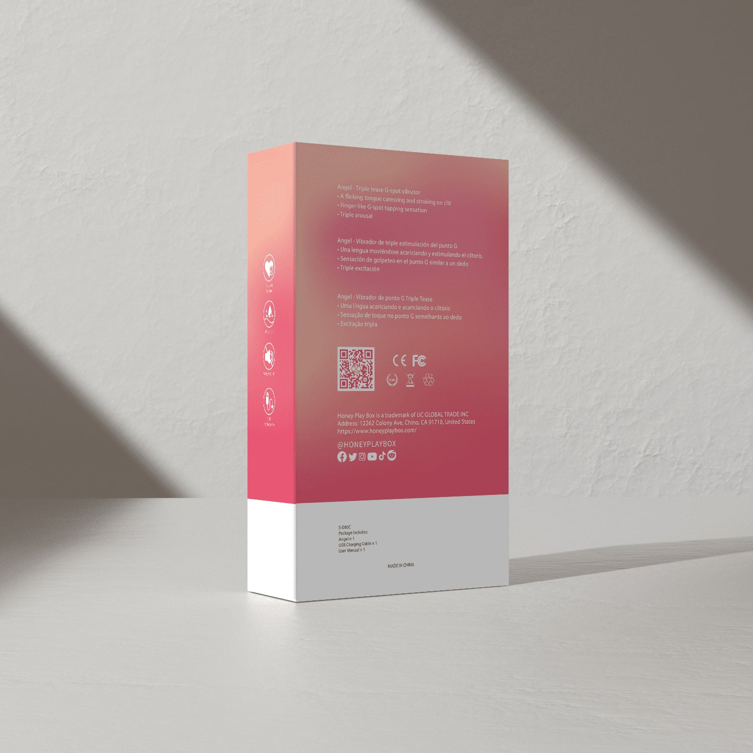 Angel - Vibromasseur 3 en 1 point G et léchage du clitoris