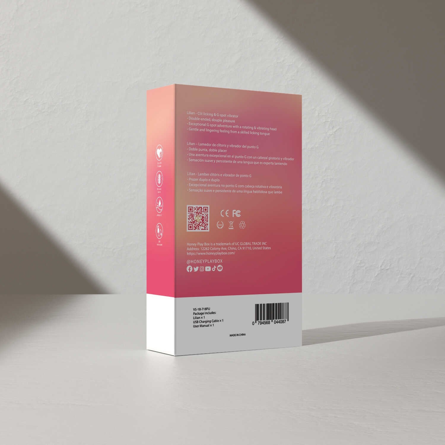 Lilian - Vibromasseur Point G à Tête Rotative et Langue Vibrante