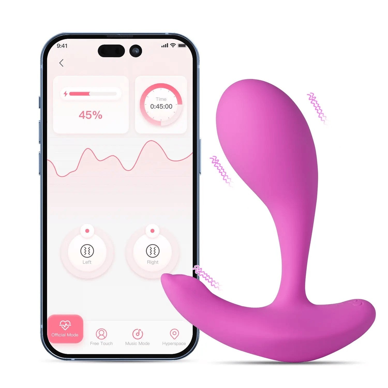 Loli - vibromasseur avec application pour le point G et le clitoris
