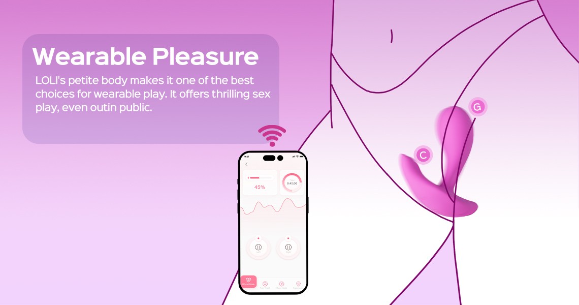 Loli - vibromasseur avec application pour le point G et le clitoris